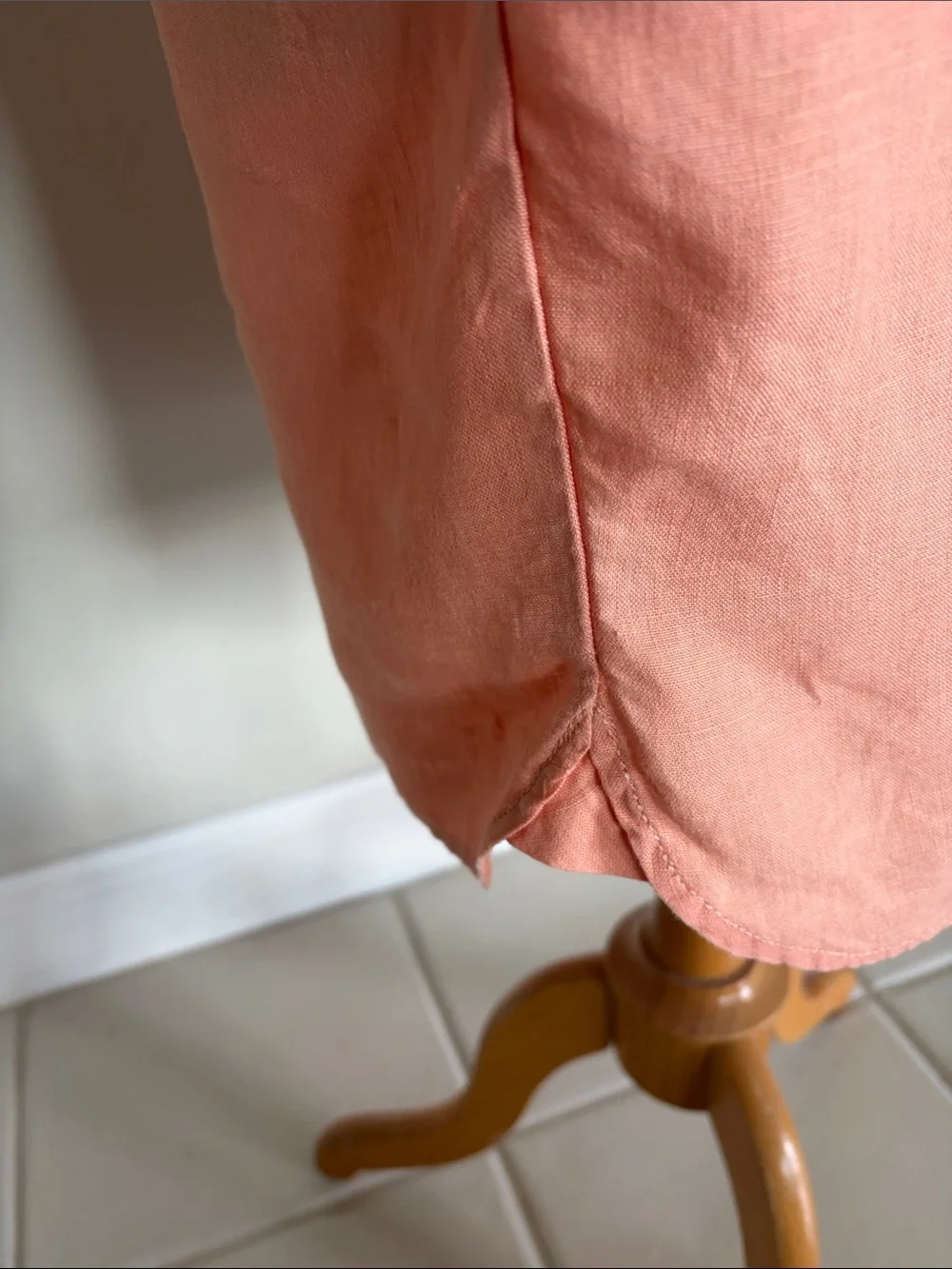 J. Crew Coral Button-Front relaxed linen Shirt Dress